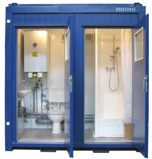 8ft container with toilet and shower