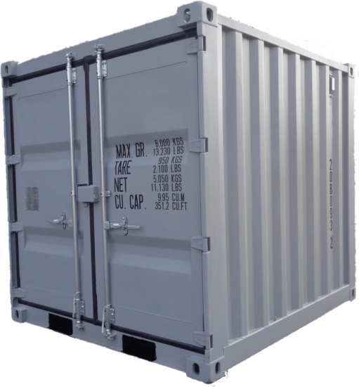 8ft DV standard container RAL 7004