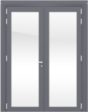 Double door with glazing