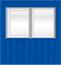 Dubbel paneel met dubbele raam en rolluik